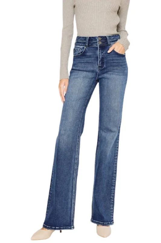 Wide - leg women jeans for a modern and relaxed vibeKarlee Bootcut Jeans In Dark Denim