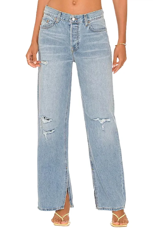 Dark - wash women jeans for a sophisticated and slimming effectLiya Low Rise Boyfriend Jeans In Solana