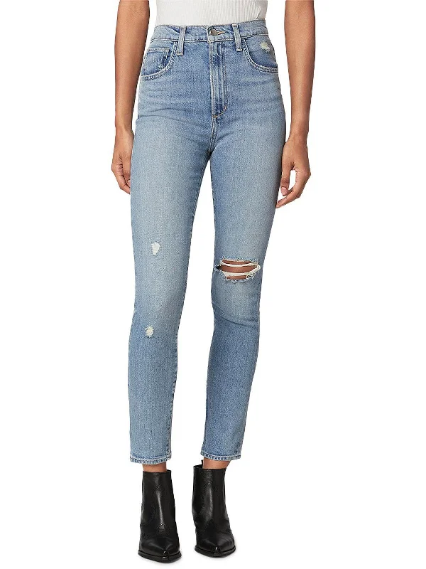 Skinny women jeans with a form - fitting designWomens Denim Distressed Skinny Jeans