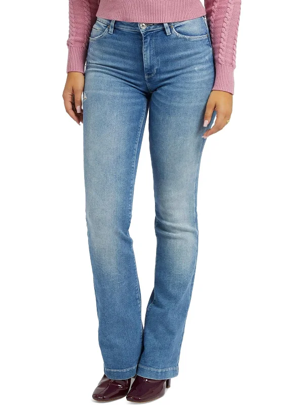 High - waisted women jeans for a flattering silhouetteWomens Embellished Denim Bootcut Jeans