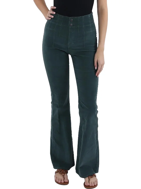 Stretch women jeans for enhanced mobility and comfortWomens High Rise Corduroy Flared Jeans