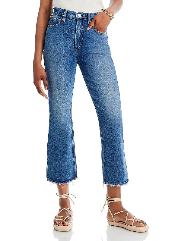 Wide - leg women jeans for a modern and relaxed vibeWomens High Rise Cropped Bootcut Jeans