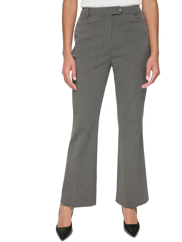 Womens High Rise Pinstripe Wide Leg Pants