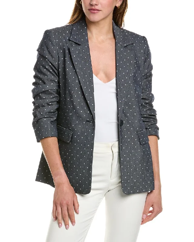 Women's Longline Linen Blazers in Pastel Colors for Summer EventsElie Tahari Ruched Blazer