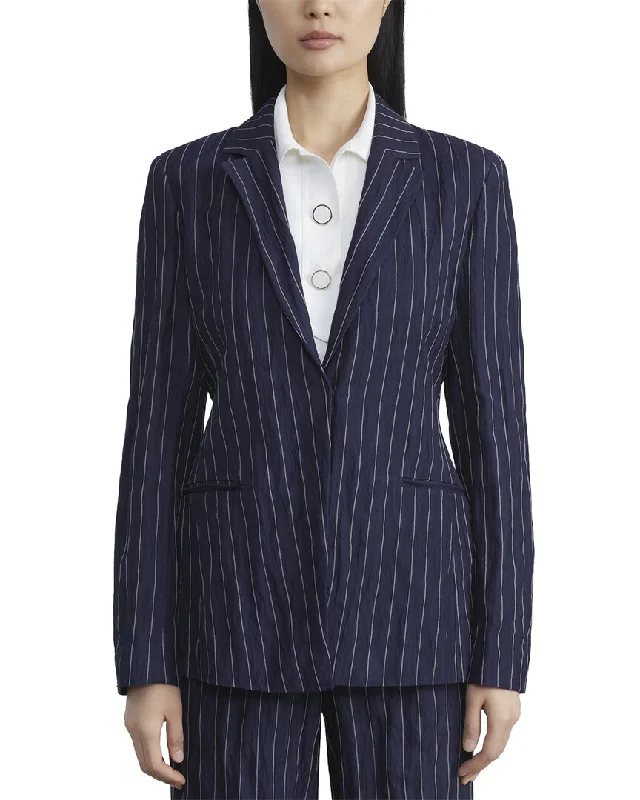 Women's Tailored Stretch Blazers in Navy Blue for Business MeetingsLafayette 148 New York Blazer