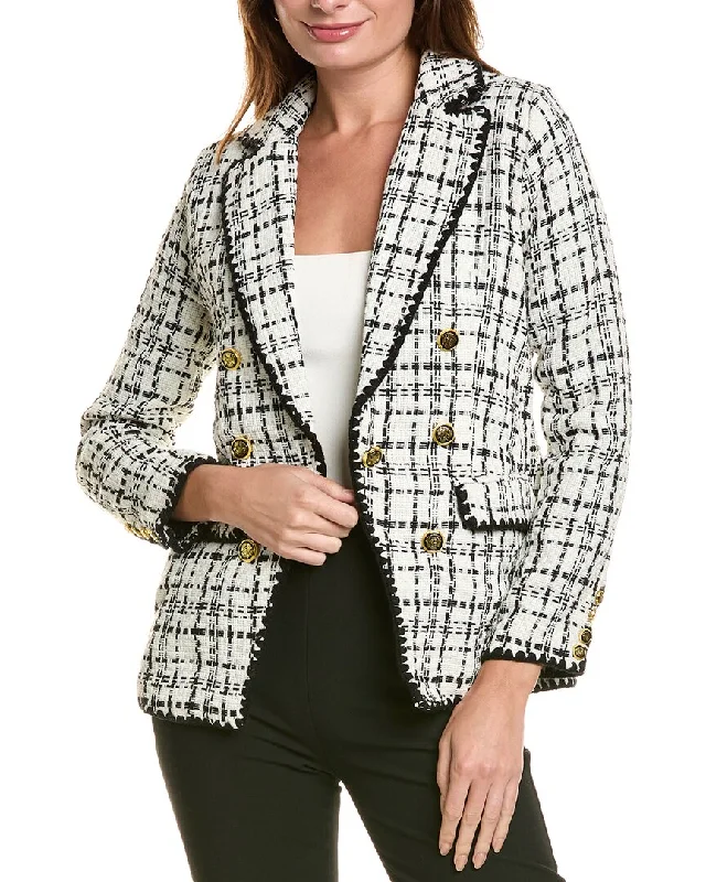 Double - Breasted Women's Leather Blazers in Taupe for an Edgy LookLaundry By Shelli Segal Blazer