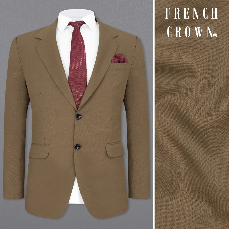 Women's Notched Lapel Blazers in Beige for a Timeless OutfitKhaki Brown Single Breasted Blazer