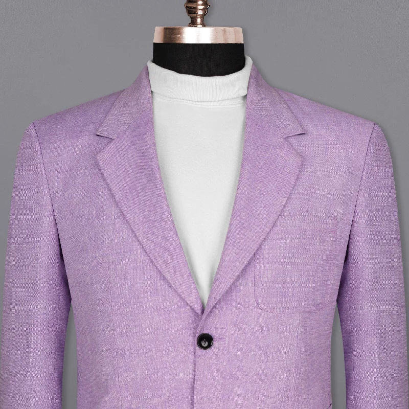 Double - Breasted Women's Leather Blazers in Taupe for an Edgy LookLondon Hue lilac Luxurious Linen Sports Blazer