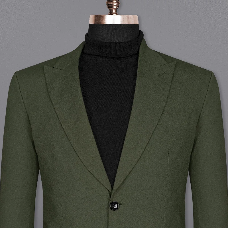 Single - Breasted Women's Corduroy Blazers in Mustard Yellow for an Autumn VibeLunar Green Premium Cotton Blazer