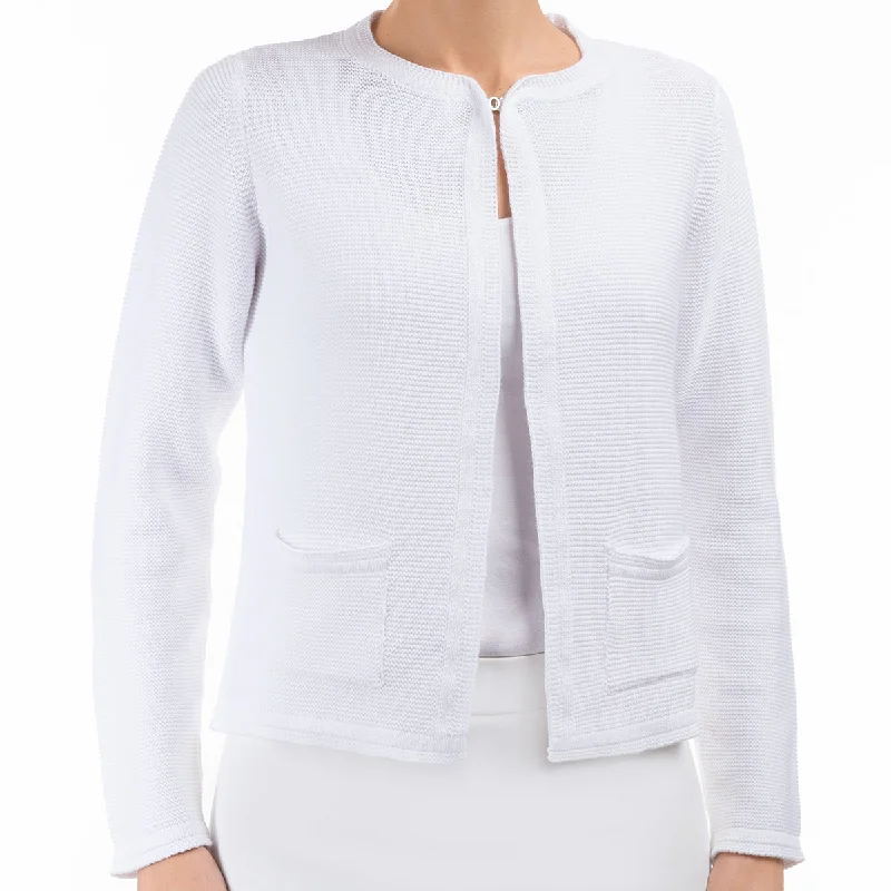 organic cotton women cardigan for an eco - friendly choice2 Pocket Cardigan in White