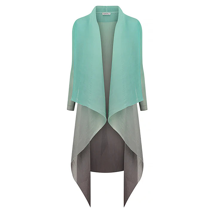 Plus Size Women's Belted Cable Knit SweatersAlquema Spearmint Estrella Dress & Collare Coat