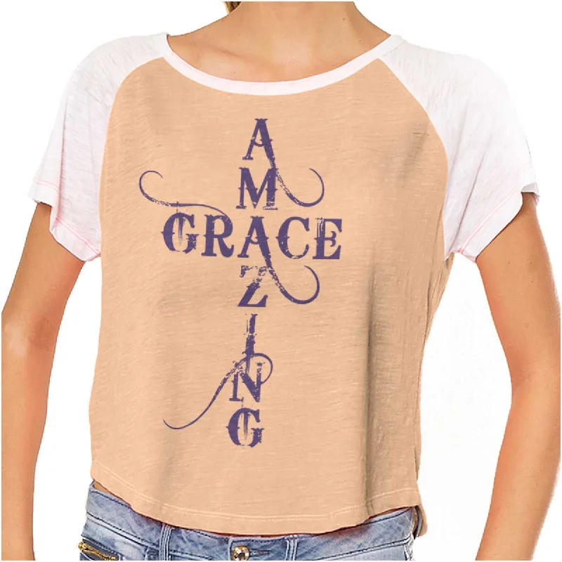 Floral Print Women T Shirt for a Feminine TouchAmazing Grace Script Vintage T Shirts