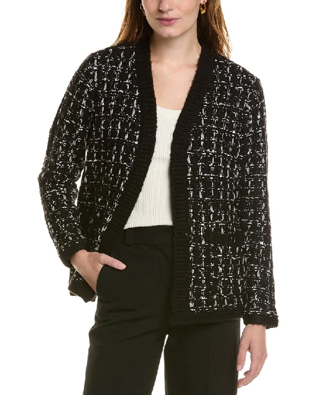 plus size women cardigan for comfortable layeringAnne Klein Kissing Front Cardigan