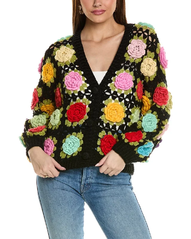 floral print women cardigan for a feminine touchBeulah Wool-Blend Cardigan