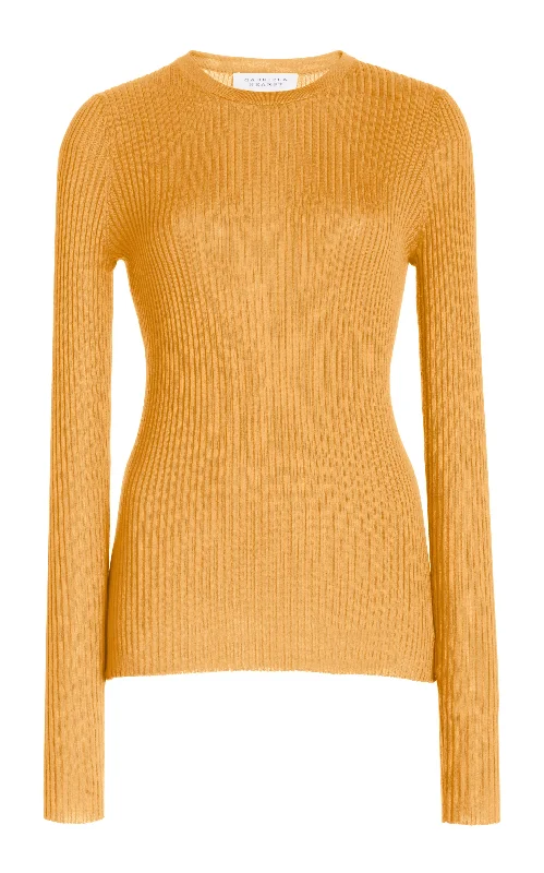 Women's Long Sleeve Turtleneck Cashmere SweatersBrowning Knit Sweater in Fluorescent Orange Cashmere Silk