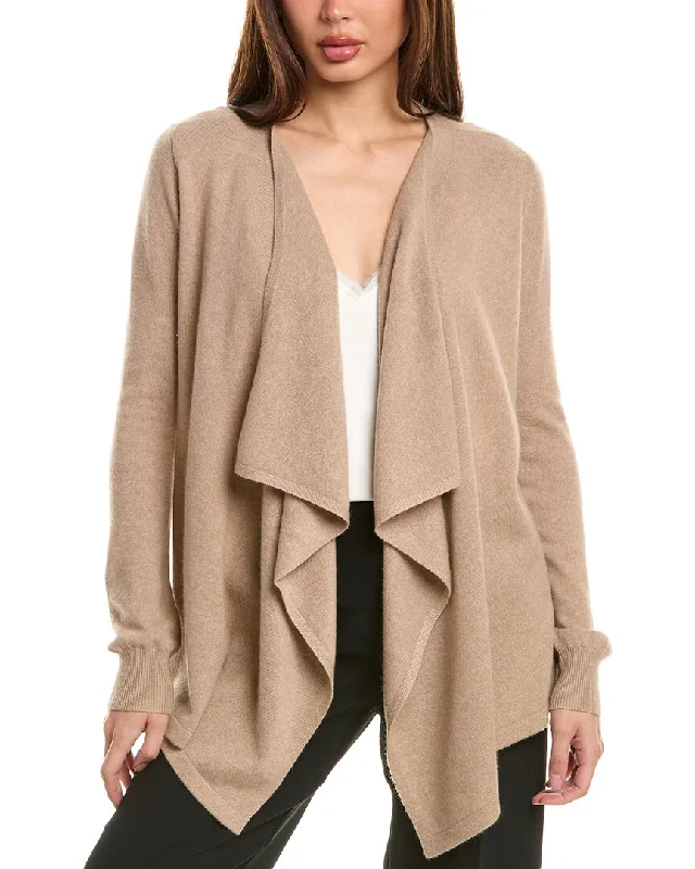 ribbed women cardigan with a classic textureBruno Magli Waterfall Cashmere Cardigan