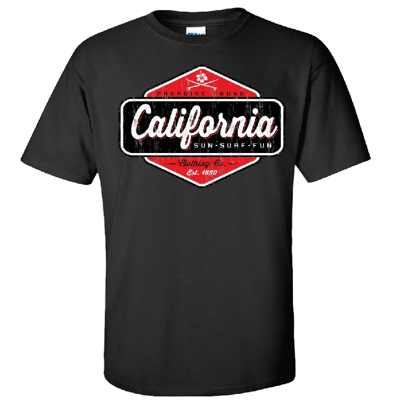 Distressed Women T Shirt with a Laid - Back AestheticCalifornia Paradise Found Asst Colors T-shirt/tee