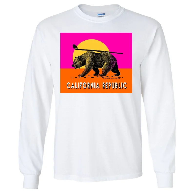 Muscle Women T Shirt for a Sporty and Casual LookCalifornia Summer Surf Bear Long Sleeve Shirt