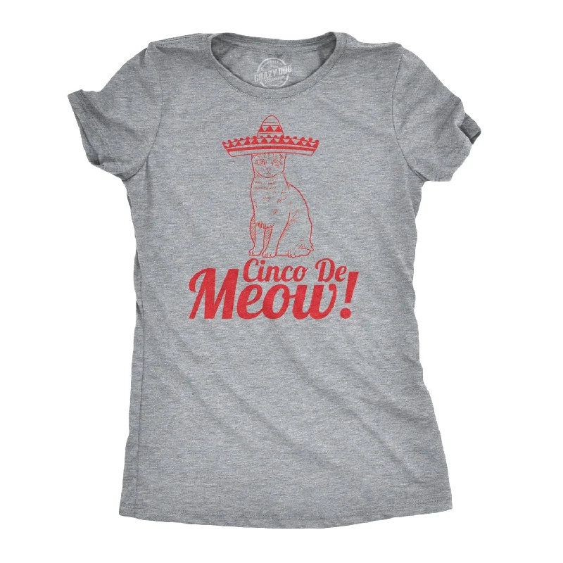 Crew Neck Women T Shirt with a Timeless DesignCinco De Meow Cat Women's T Shirt