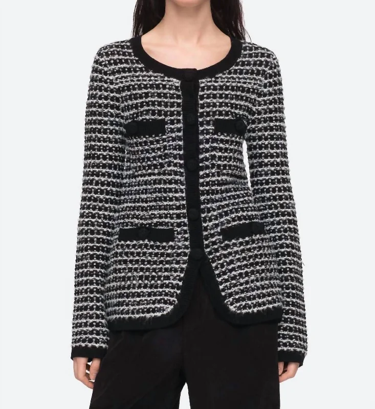 v neck women cardigan to elongate the necklineCorby Long Sleeve Cardigan In Black