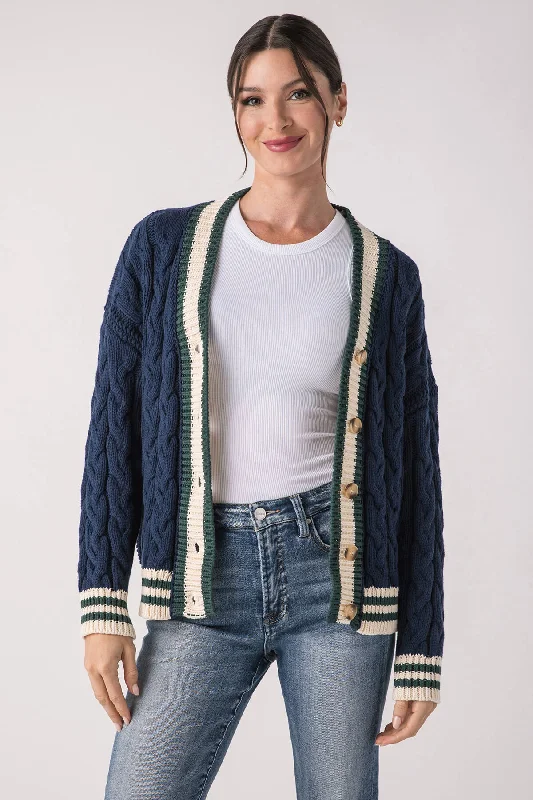 open front women cardigan for easy stylingEn Saison Spencer Cable Knit Cardigan