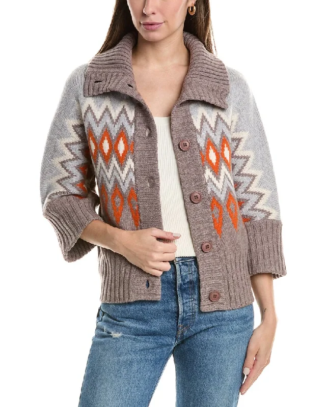 hooded women cardigan for added warmth and styleForte Cashmere Wool & Cashmere-Blend Cardigan