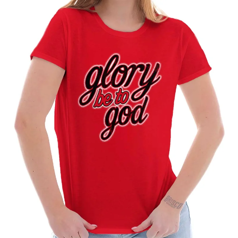 Floral Print Women T Shirt for a Feminine TouchGlory Be to God Ladies T Shirt