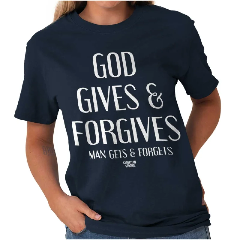 Floral Print Women T Shirt for a Feminine TouchGod Forgives T Shirt