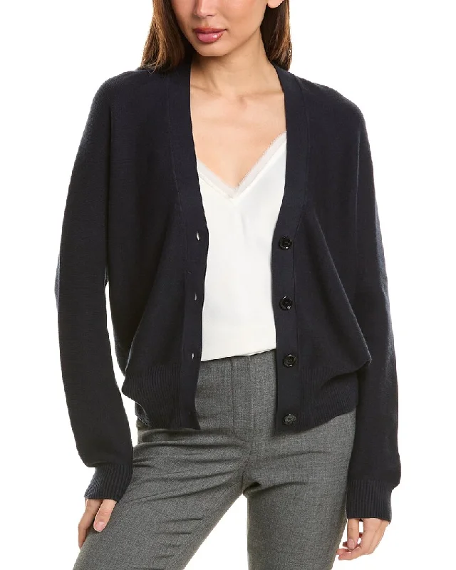 v neck women cardigan to elongate the necklineHugo Boss Faduana Cashmere-Blend Cardigan