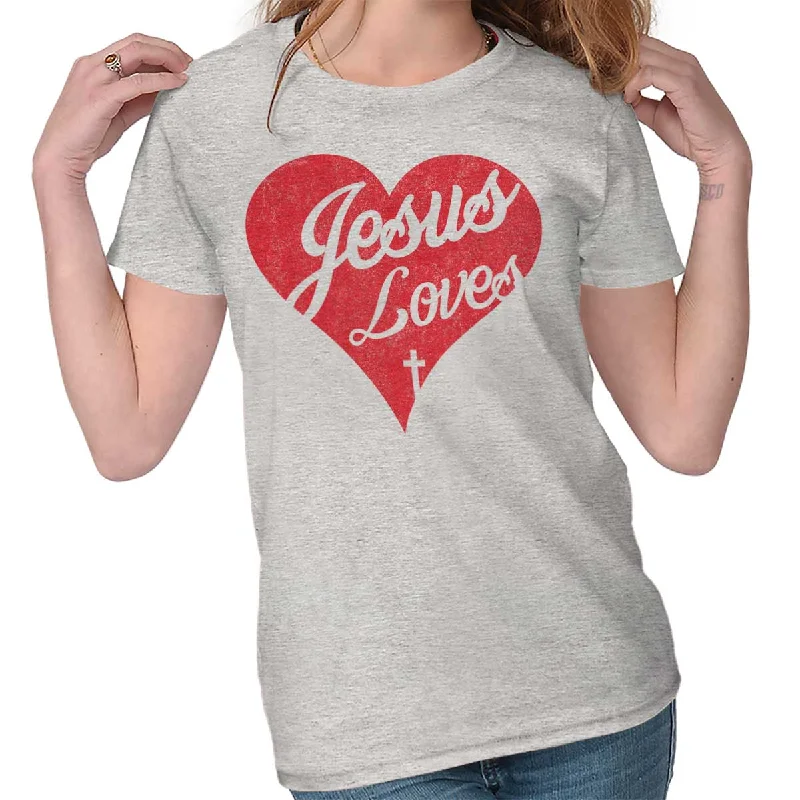 Tie - Dye Women T Shirt with a Bohemian VibeJesus Loves Ladies T Shirt