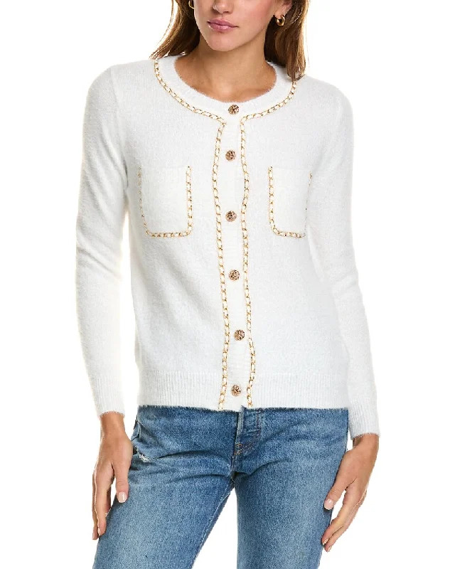 cashmere blend women cardigan for a luxurious feelNanette Nanette Lepore Chain Cardigan