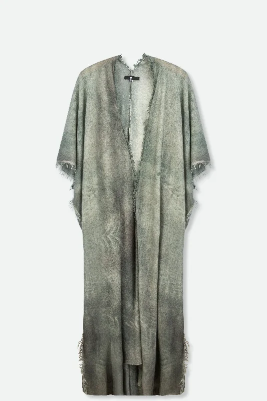 long length women cardigan with side slitsAPOLLINE CARDIGAN IN HAND-DYED CASHMERE