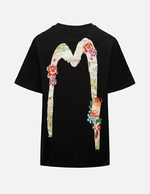 Muscle Women T Shirt for a Sporty and Casual LookPeony and Japanese Painting Daicock Print T-Shirt