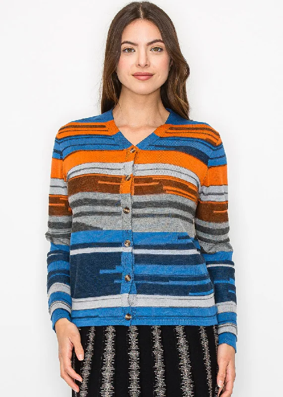 cashmere blend women cardigan for a luxurious feelSunset Stripes Cardigan