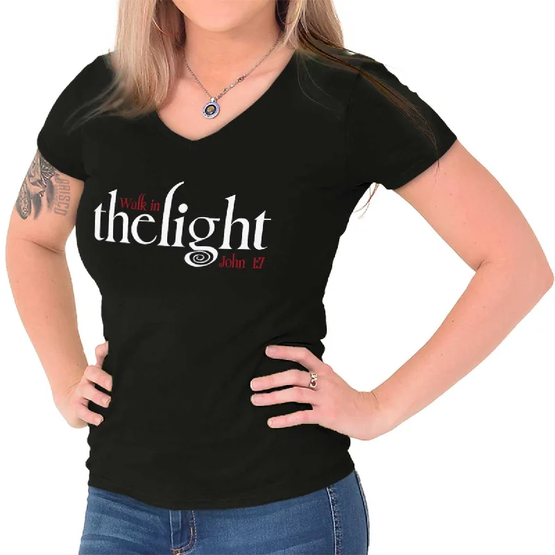 Crew Neck Women T Shirt with a Timeless DesignThe Light Junior Fit V-Neck T-Shirt