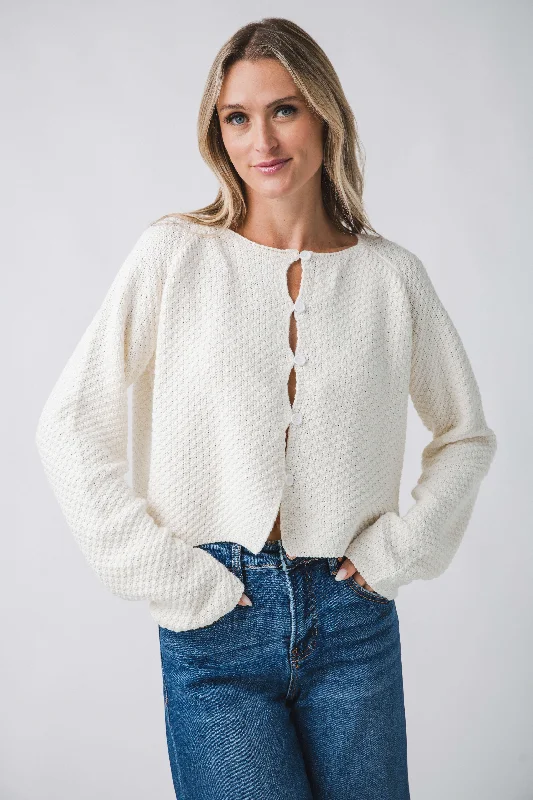 boyfriend style women cardigan for a relaxed fitThings Between Textured Knit Cardigan