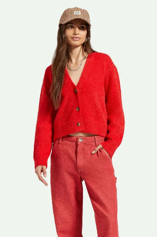 machine washable women cardigan for easy careTown Cardigan - Mars Red