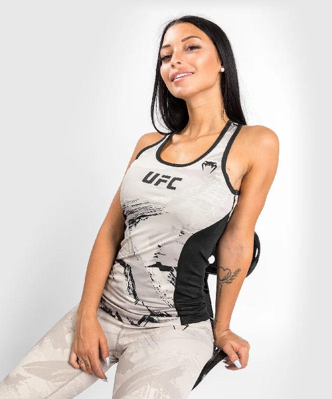 Crew Neck Women T Shirt with a Timeless DesignUFC Venum Authentic Fight Week 2.0 Women’s Performance Tank Top - Sand/Black