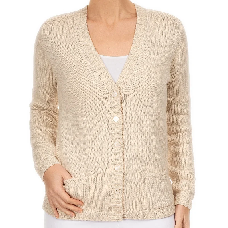 boyfriend style women cardigan for a relaxed fitVarsity Cardigan in Flax