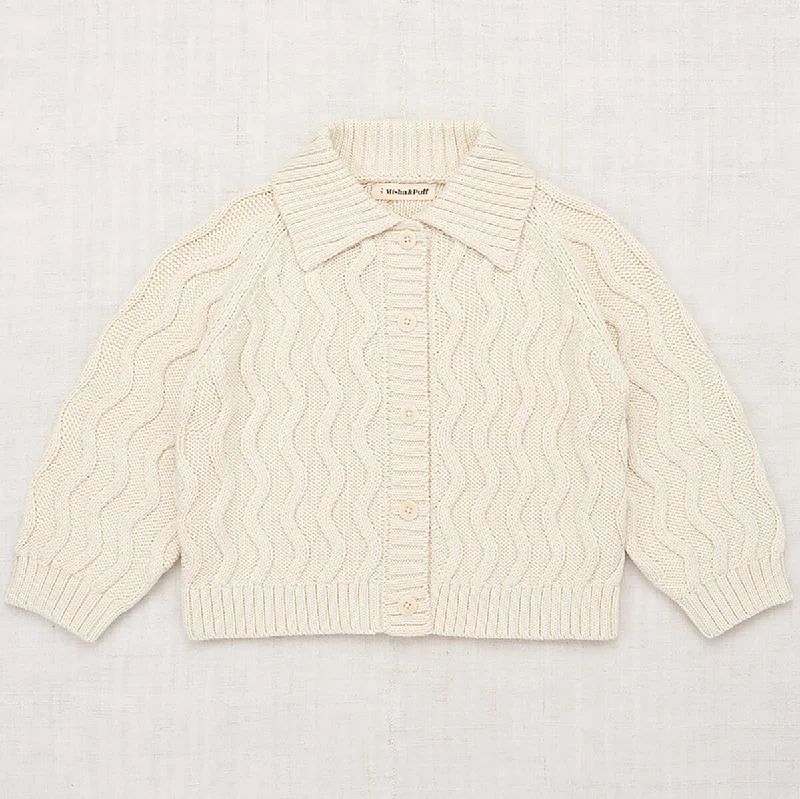 open front women cardigan for easy stylingWake Mer Cardigan in Marzipan by Misha & Puff - Last Ones In Stock - 3-6 Years