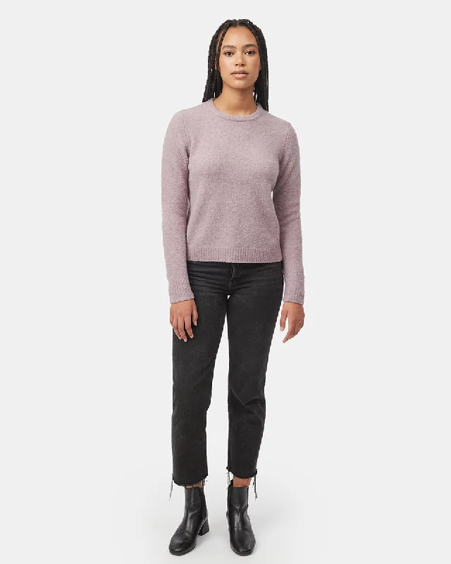 Cropped Women's Angora Blend Sweaters for a Trendy LookHighline Fuzzy Crew Sweater