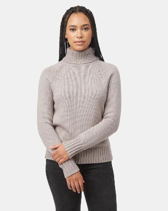 Sleeveless Women's Silk - Trimmed Sweaters for SummerHighline Wool Turtleneck Sweater