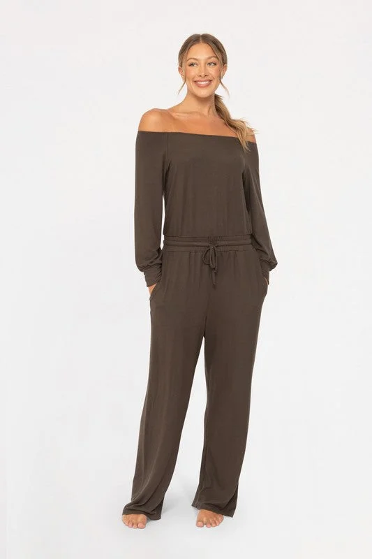 Women jumpsuits with ribbed textures for a unique and textured appearanceLounge Jumpsuit