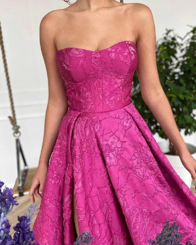 Midi dresses with side slits for a sexy and elegant appearanceCerise Amorous Gown