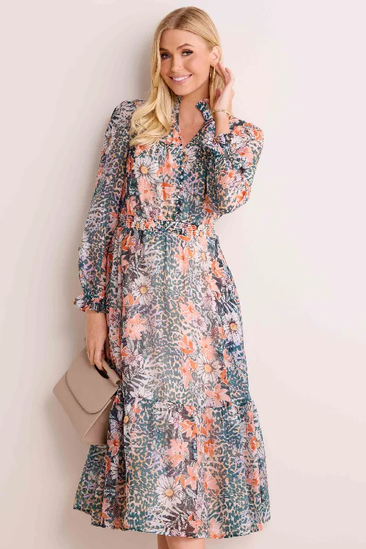 Maxi - inspired midi dresses with flowing fabrics for a beachy vibeHayley Dress