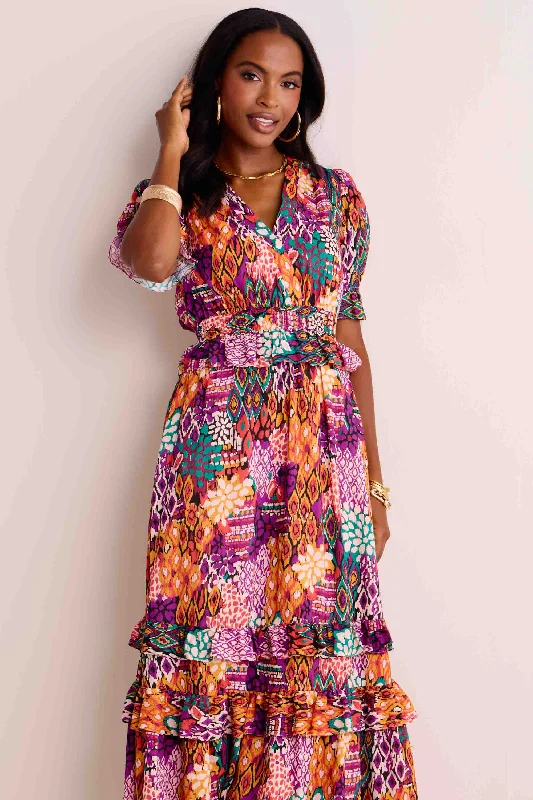 Midi dresses with patchwork patterns for a one - of - a - kind styleMya Dress