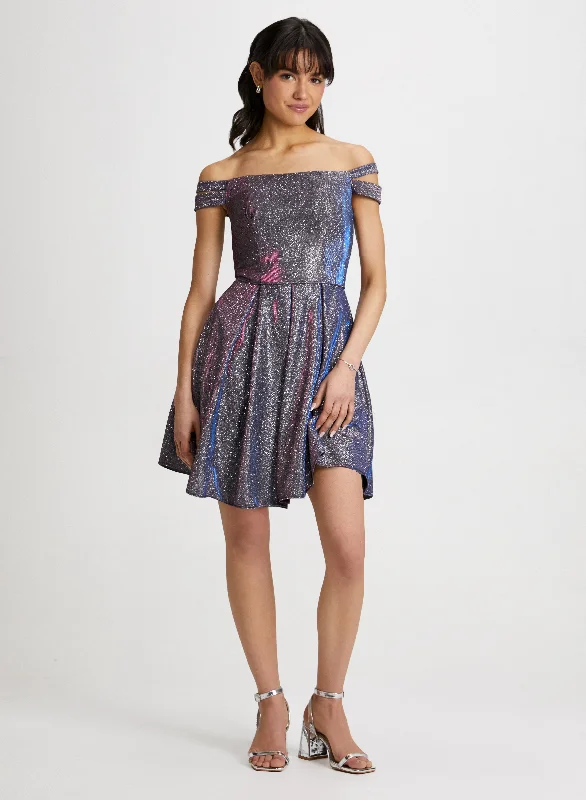 Midi dresses with pleated bodices for a classic and tailored lookStrapless Glitter Dress