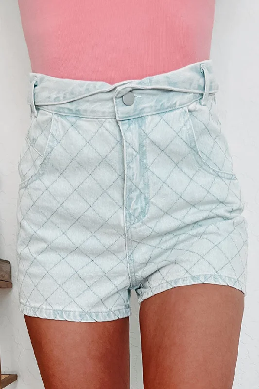 Women's Printed Animal Print Shorts in Brown and Black for a Bold and Fashion - Forward AppearanceWant You Back Quilted Denim Shorts (Light)