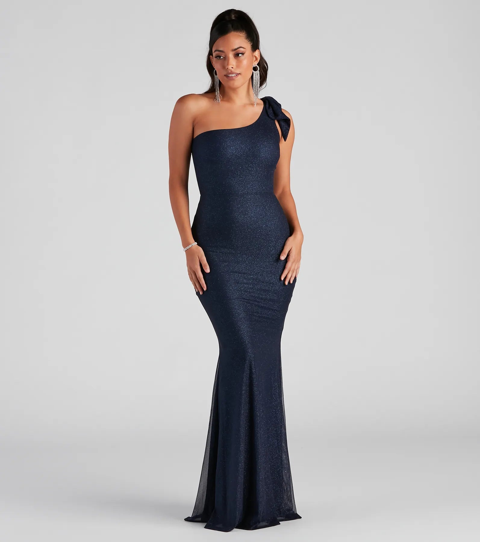 Maxi dresses with a ruched bodice for a more form - fitting and feminine shapeAlaia Glitter Mesh Mermaid Dress