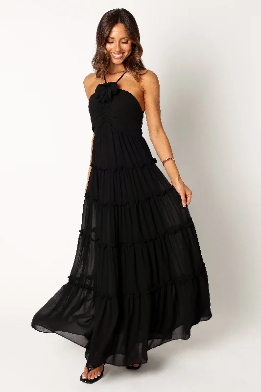 Maxi dresses with side slits for a touch of allureDottie Halterneck Maxi Dress - Black